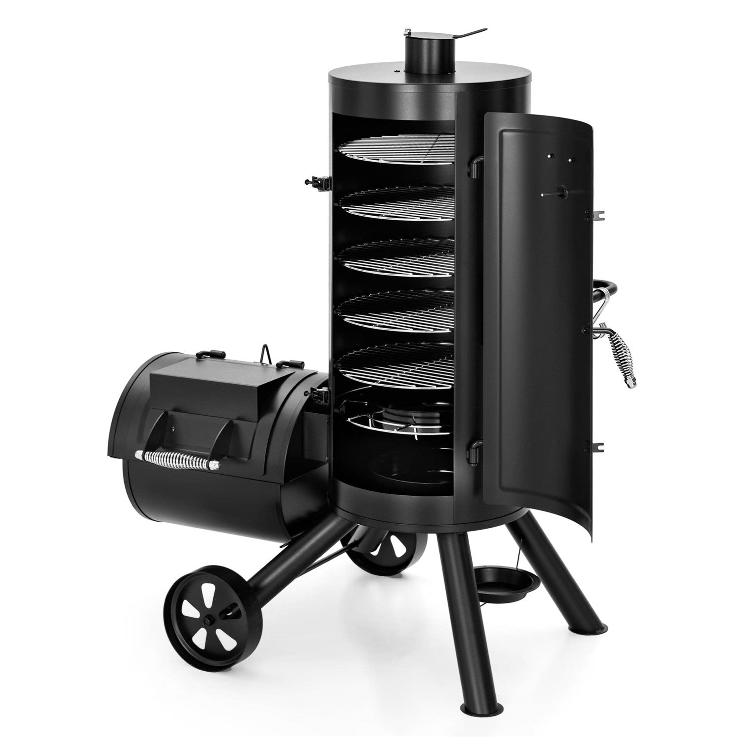 Summit Living Vertical Charcoal Smoker Grill and Offset Smoker BBQ Gri summitlivin