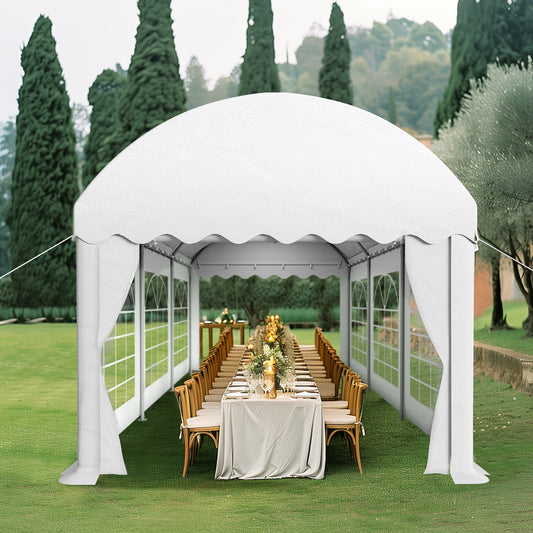 Summit Living 10 by 20 FT Party Tent Heavy Duty Canopy Tent for Outside Party Wedding Tent White