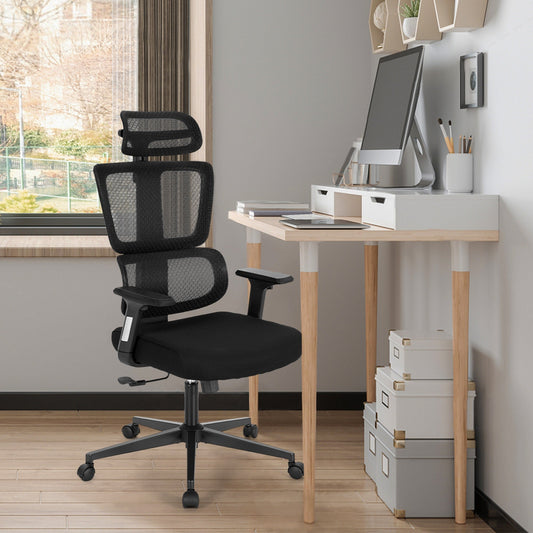 Summit Living Ergonomic 3D Mesh Office Chair,High Back Computer Desk Chair with Adjustable Armrests, Lumbar Support and Headrest for Home Office,Black